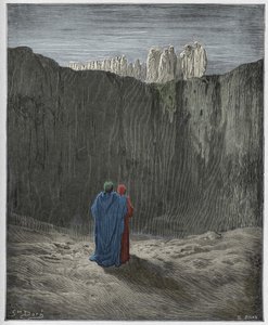 Purgatorio, Canto 3: The company of souls upon the cliff (illustration from The Divine Comedy)